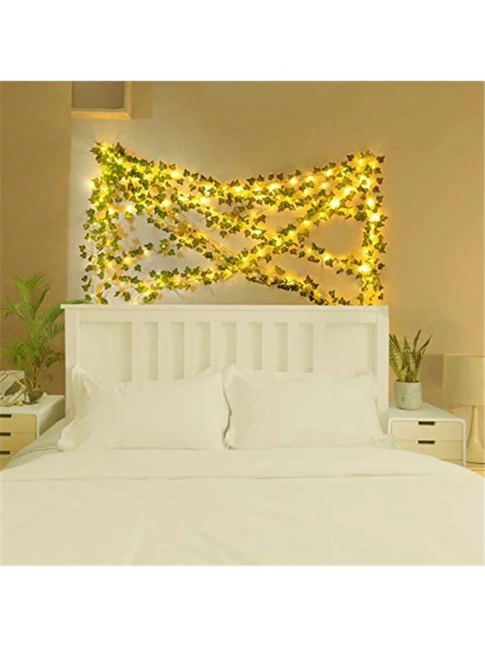 2 Pack LED Fairy Light Ivy Vine Garland Battery Operated Bedroom Wall Decor